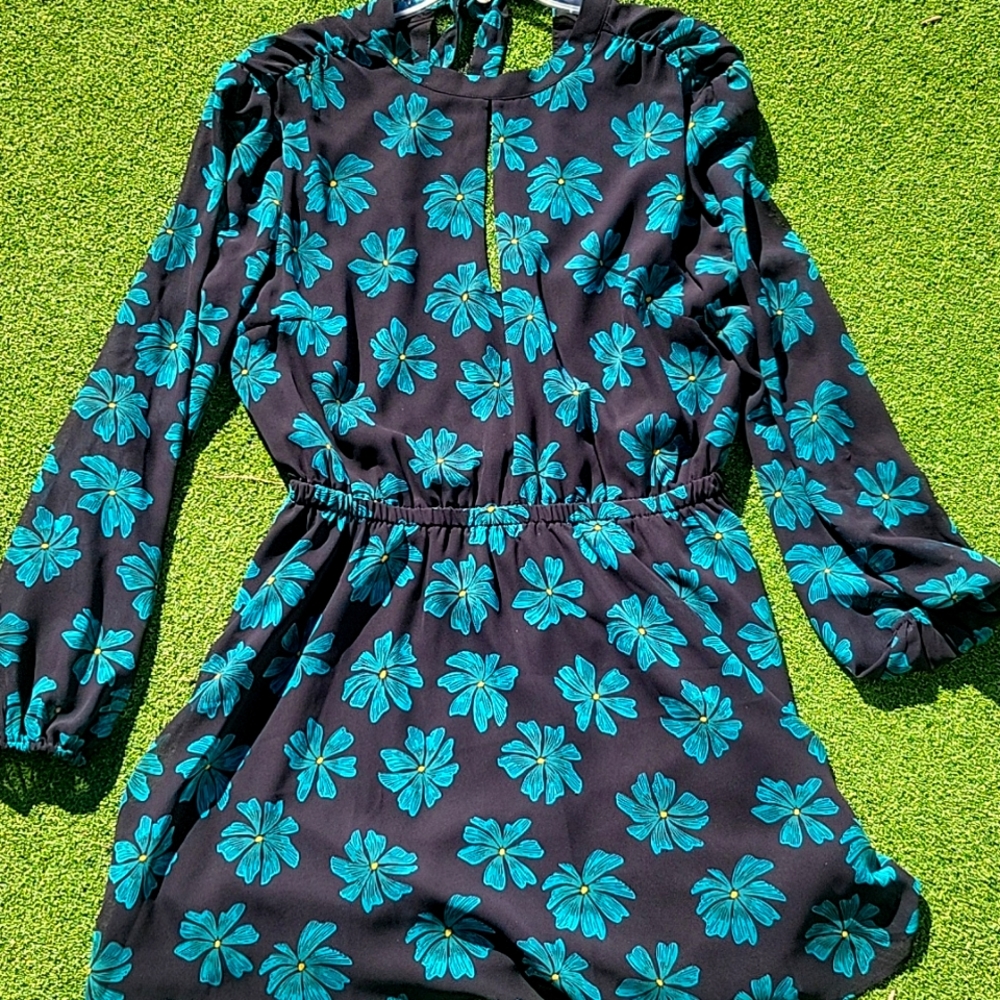 Worn Once Pretty Teal Floral Mini Dress